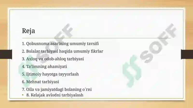 Qobusnoma asaridabolalartaʼlimtarbiyasigaoid qarashlar 2