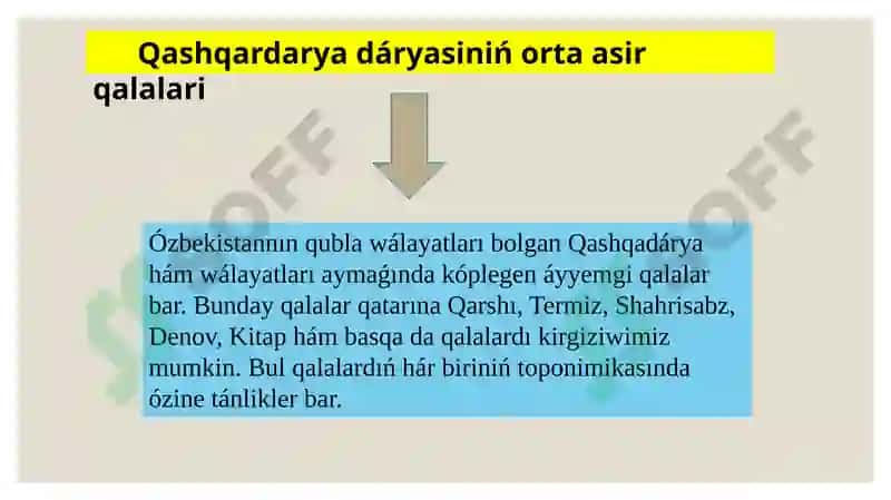 Qashqadarya dáryasiniń ortaasir qalalari 2