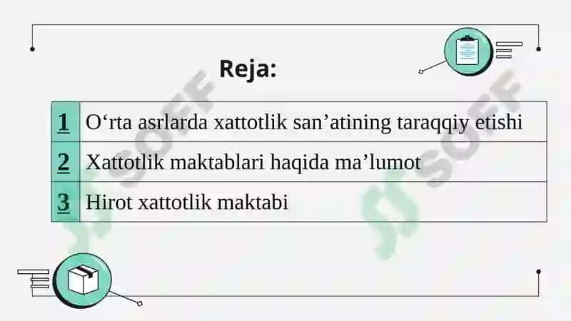 Xattotlik maktablari haqida ma’lumot 2