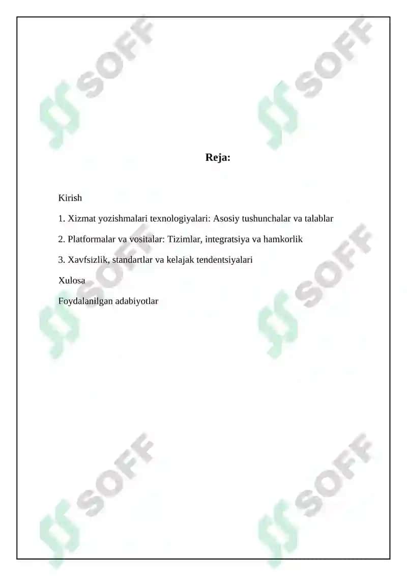 Xizmat yozishmalari bilan ishlash technologiyalari 2