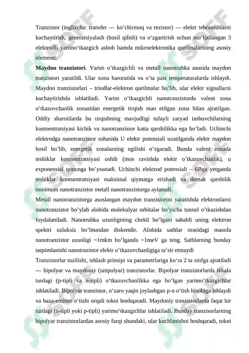 Maydon tranzistorlarining chastota xususiyati 2
