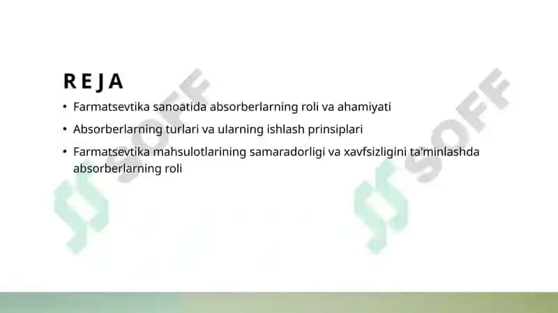 Absorberlarning farmatsevtika sanoatida qo'llanishi 2
