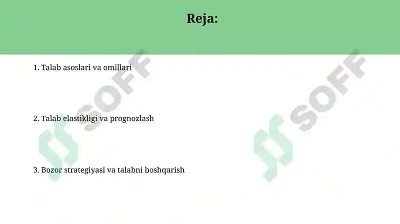 Talab ta'rifi va omillari 2