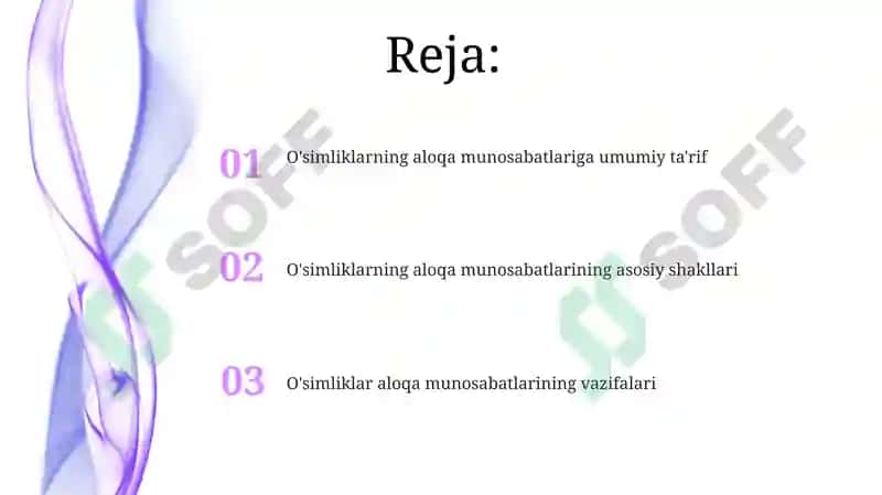 O'simliklarning aloqa munosabatlari 2