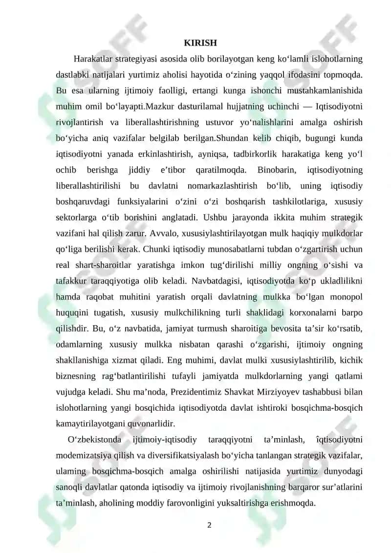 IJTIMOIY IQTISODIY TIZIMLAR VA ULARNING ANDOZALARI 2