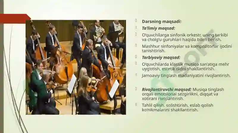 Simfonik orkestr. Prezentatsiya 2