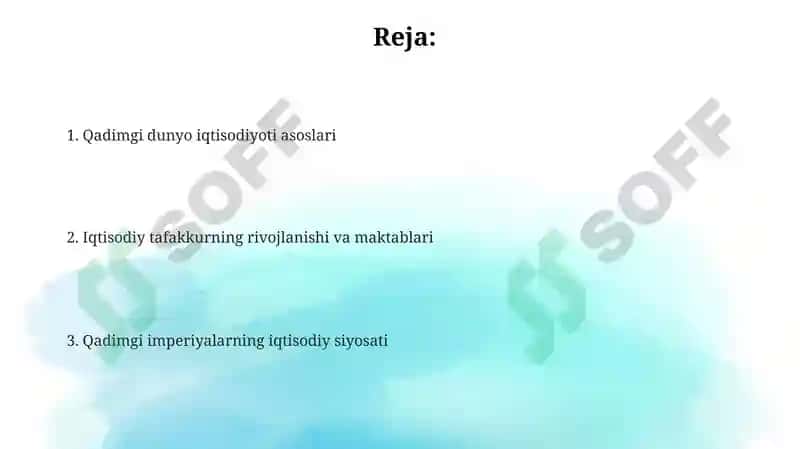 Qadimgi dunyo iqtisodiy gʻoyalari 2