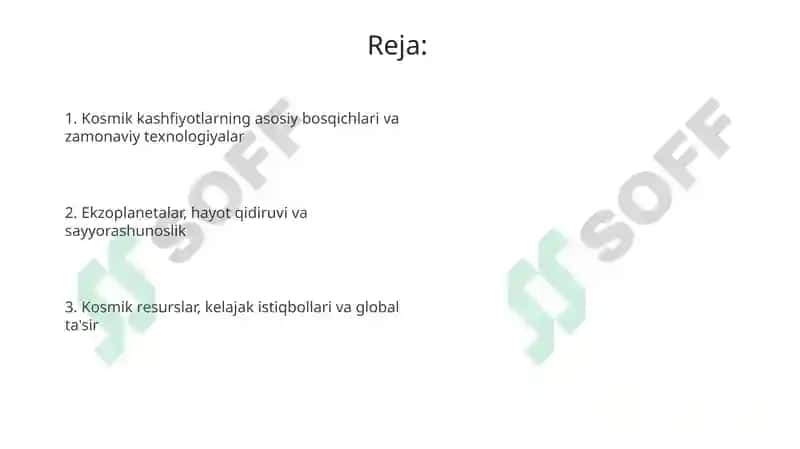 Kosmosni o’rganish va yangi kashfiyotlar 2