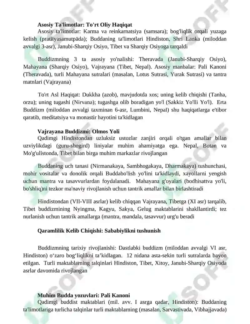 Buddaviylik dinining paydo bo'lish tarixi asosiy taʼlimotlari, oqimlari va manbalari 2
