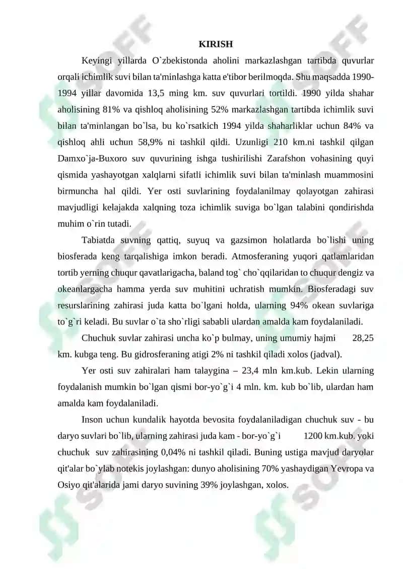 O`ZBEKISTON HUDUDINING SUV RESURSLARI 2