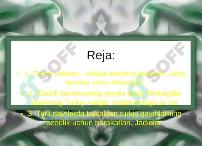 Tarixiy xotirasiz kelajak yo`q 2