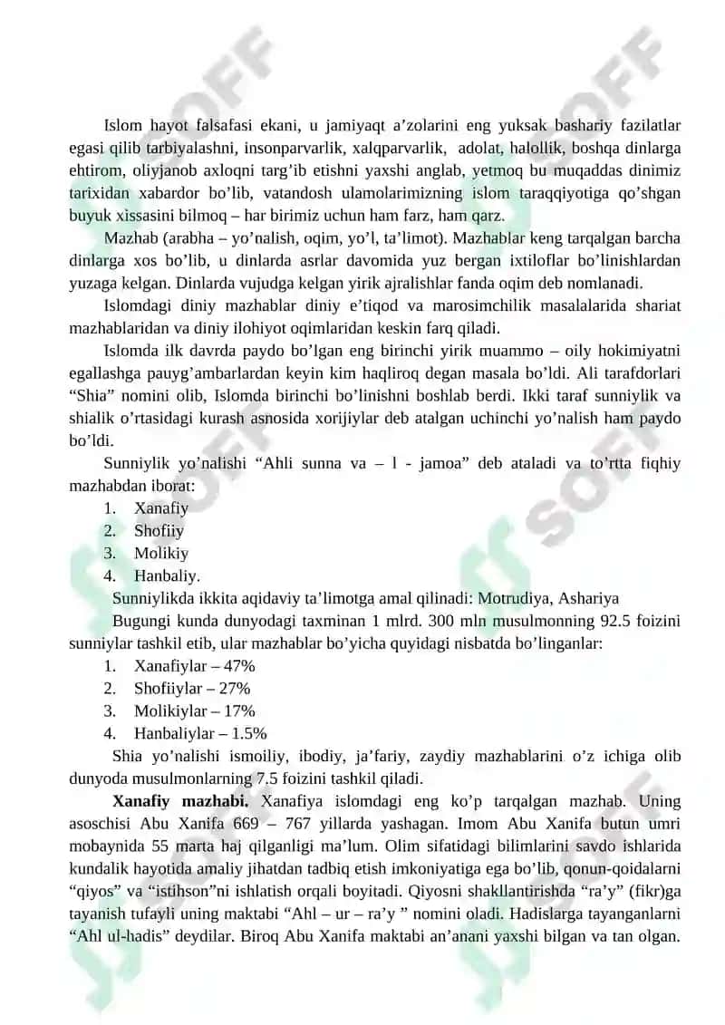 Islom Dinidagi Mazhab va Oqimlar 2