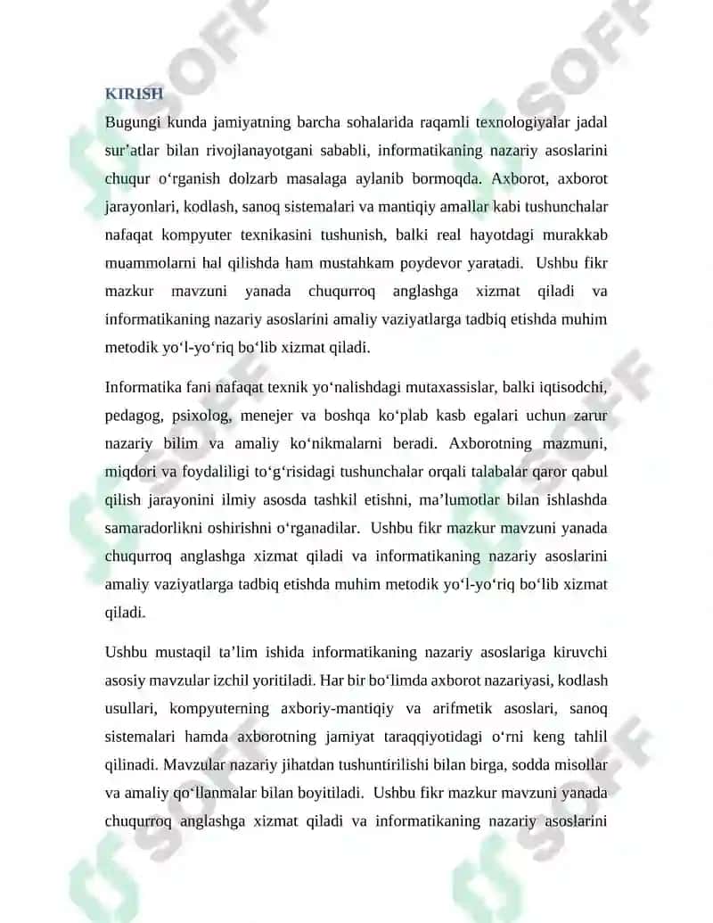 Informatikaning Nazariy Asoslari 2
