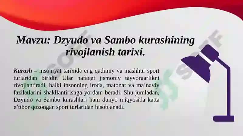 Dzyudova Sambokurashining rivojlanishi 2