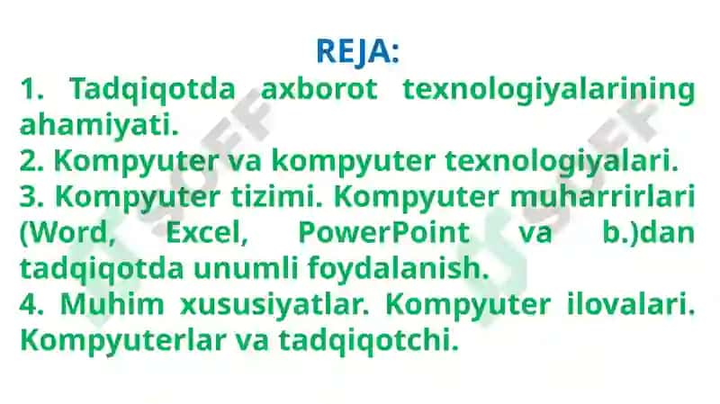 Tadqiqotusullari va ko'nikmalari 2