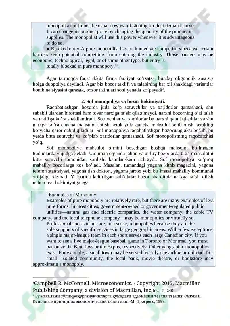 Raqobat va Yakka Hokimlik 2