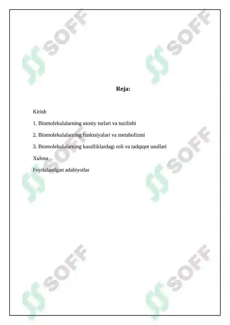Biomolekulalar hayotda ahamiyati 2