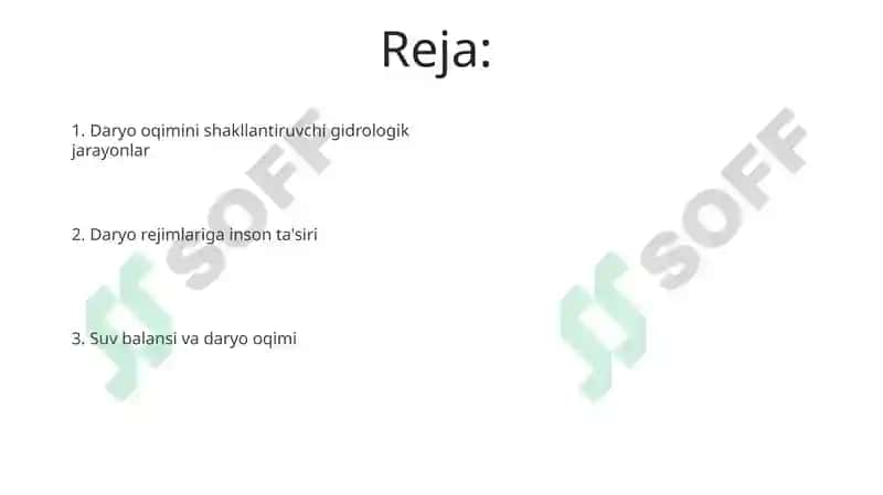 Daryolarning suv rejimi 2