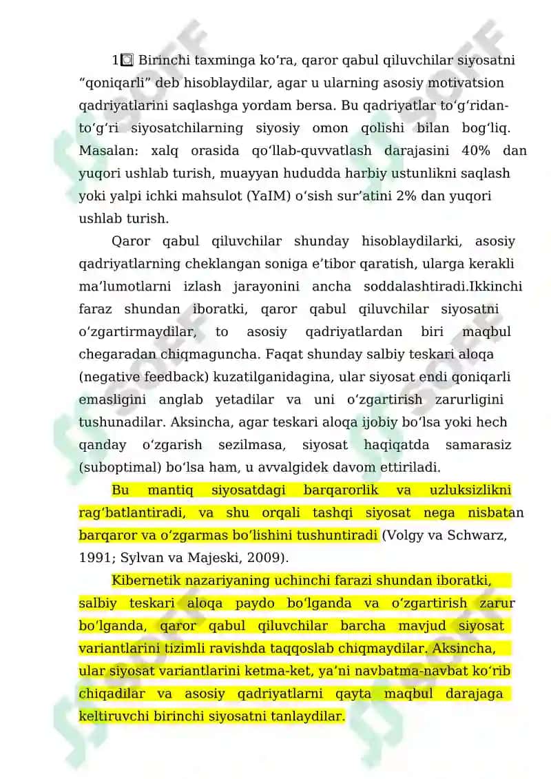 KIBERNETIK NAZARIYA; tashqi siyosat 2