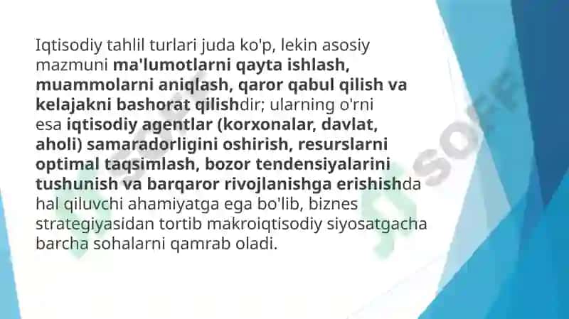 Tahlil usullari 2