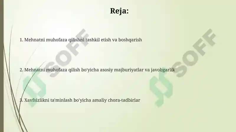 Mehnatni muhofaza qilish xizmati 2