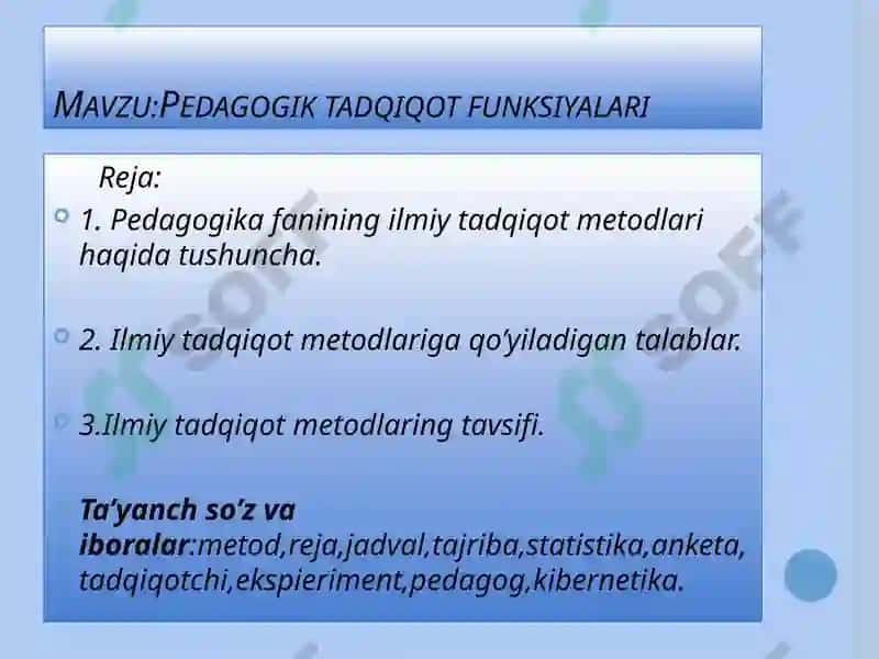 Pedagogikada ilmiy tadqiqot metodlari 2