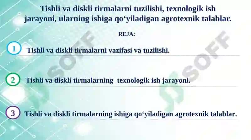 Tishli va diskli tirmalar 2