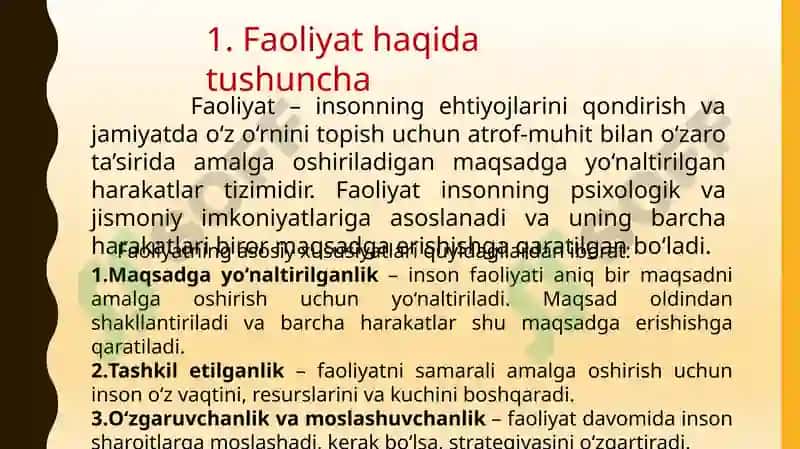 Faoliyat va Motivatsiya 2
