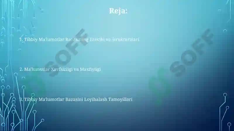 Tibbiy Ma'lumotlar Bazasini Loyihalash 2
