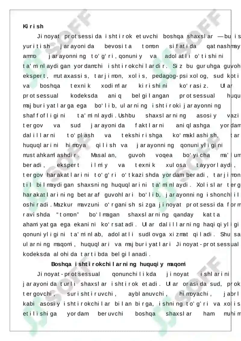 Jinoyat protsessida ishtirok etuvchi boshqa shaxslar 2