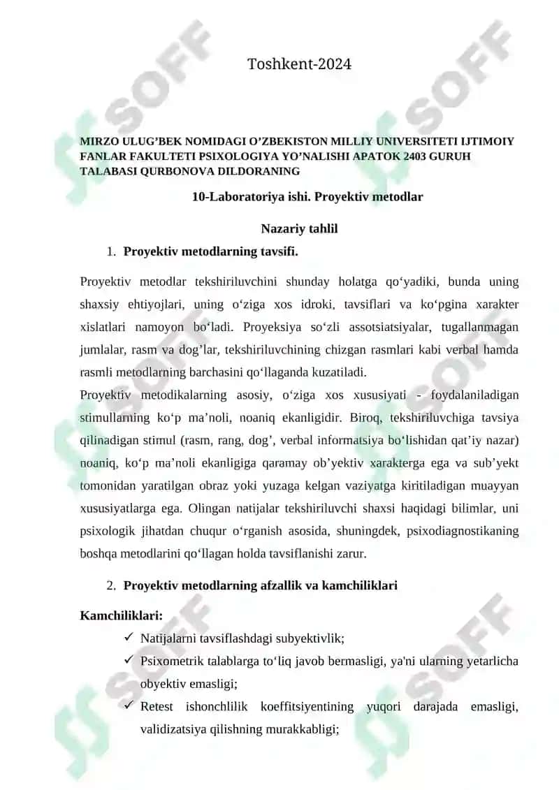 Proyektiv metodlar 2