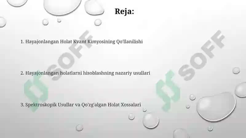 Qoʻzgʻalgan holatlarning kvant kimyosi 2