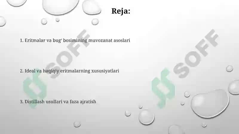 Eritmalar va bug'bosimi orasidagi muvozanat diagrammalari 2