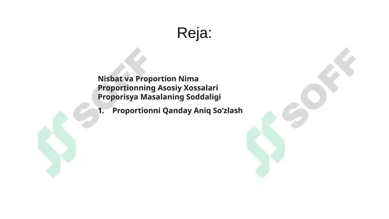 Nisbat va Proportionning Asosiy Xossalari 2