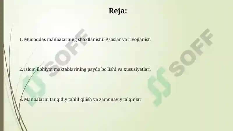 Muqaddas manbalarning shakllanishi va rivojlanishi 2