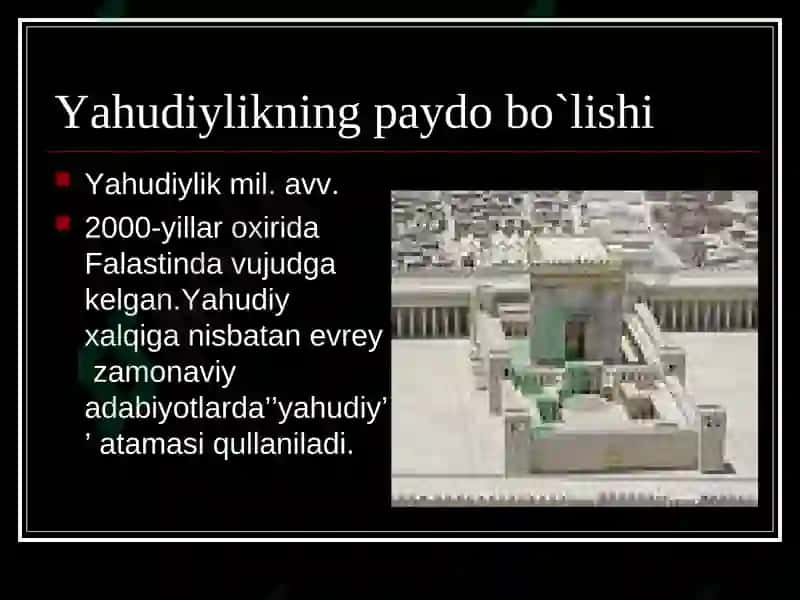 Yahudiylik Dinining Asosiy Tushunchalari 2