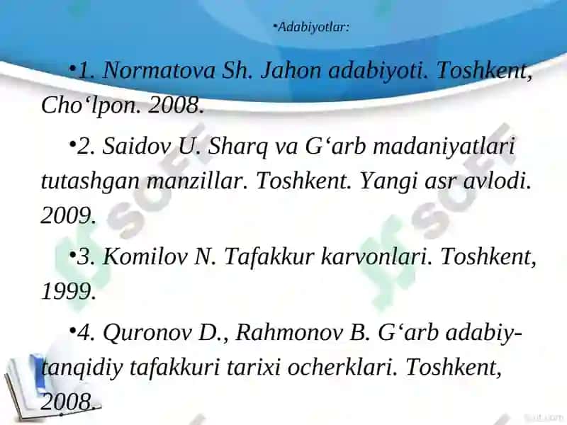XVII – XVIII ASRLARG`ARBIY YEVROPA ADABIYOTI XVIIASR NEMIS ADABIYOTI 2