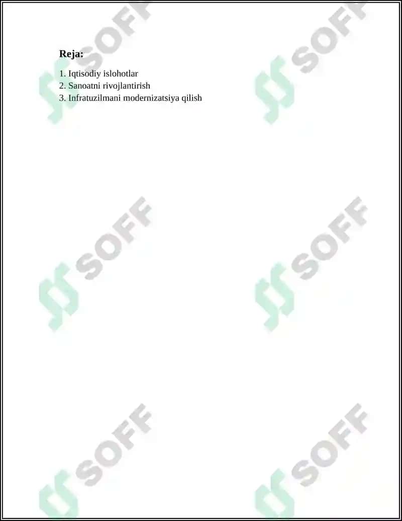 Iqtisodiy islohotlar 2