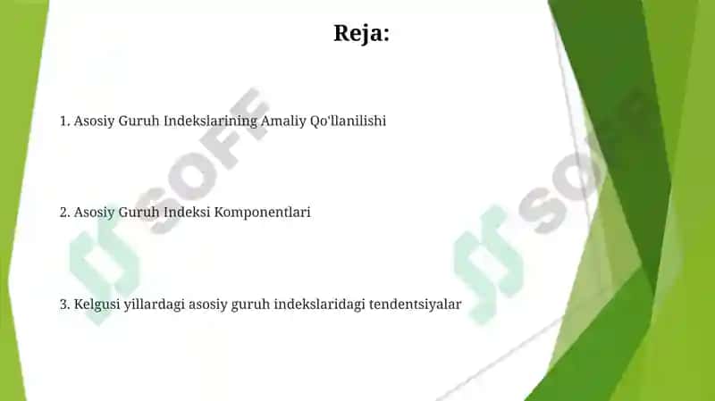 Asosiy Guruh Indekslarining Amaliy Qo'llanilishi 2