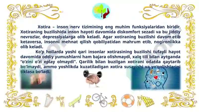 XOTIRANI KUCHAYTIRISH UCHUN MASHQLAR 2