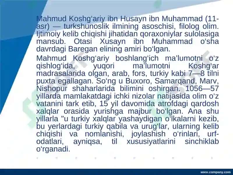 Mahmud Qoshg'ariyhayoti va pedagogik qarashlari 2