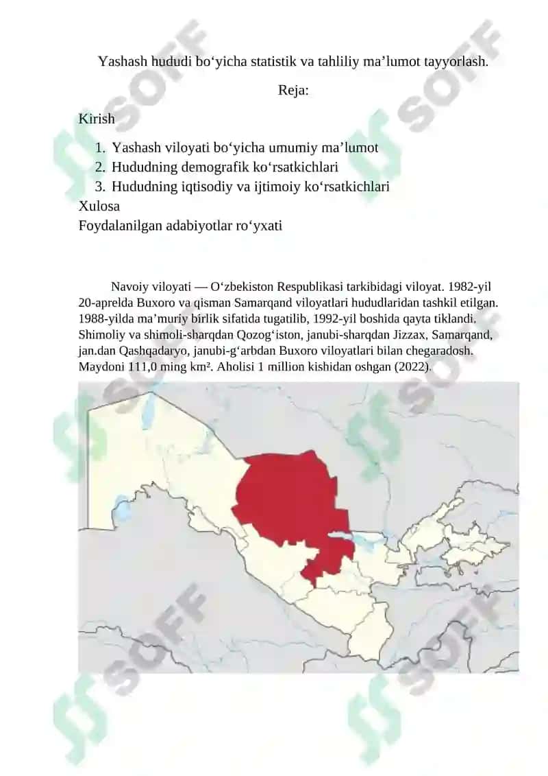 Navoiy viloyati statistik ma'lumotlari 2
