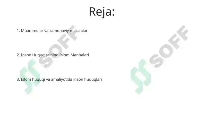 Inson Huquqlarining Islom Manbalari 2