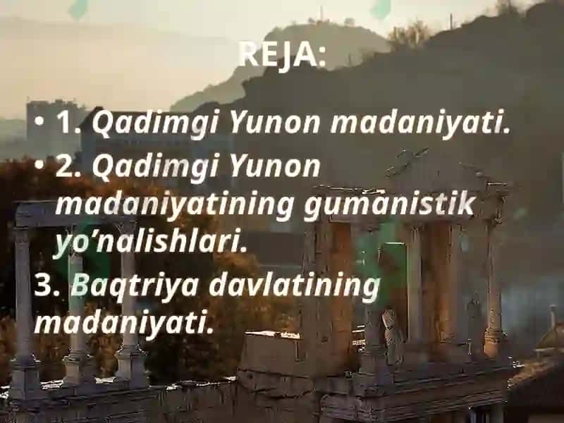 YUNON VA BAQTERIYA MADANIYATI 2