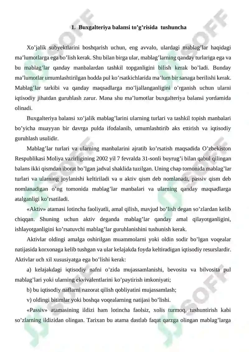 Buxgalteriya balansi turlari 2