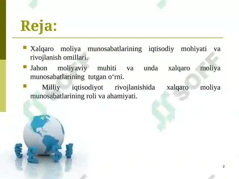 Xalqaro moliyaning iqtisodiy mohiyati 2
