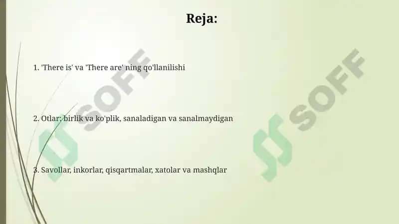 'There is' va 'There are' ning qo'llanilishi 2
