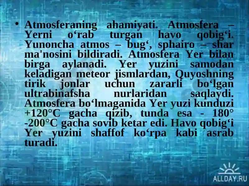 Atmosferaning tuzilishi 2