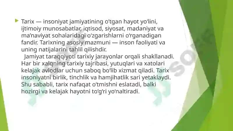 Tarixning Mazmuni va Jamiyat Taraqqiyoti 2