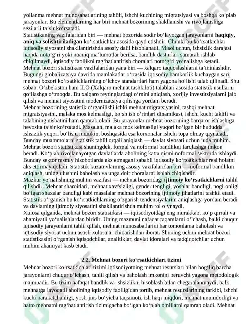 Mehnat bozori statistikasi 2